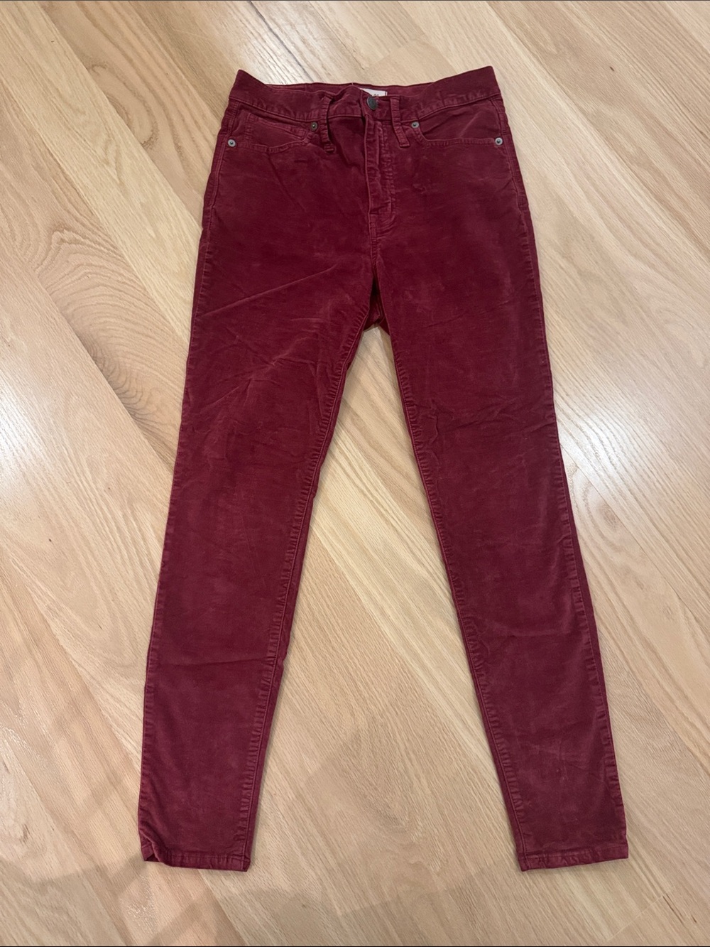 Madewell | Skinny Velour Jeans in Wine